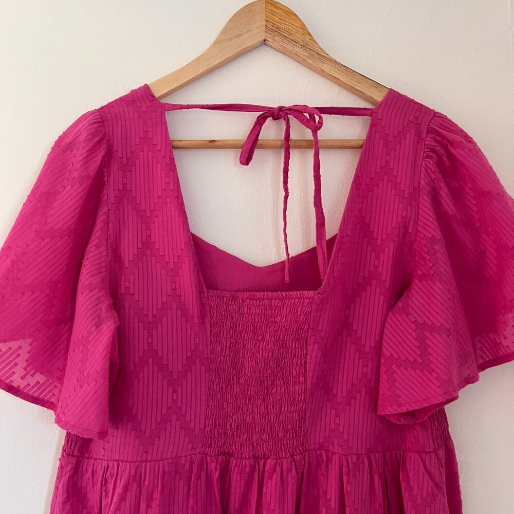 Seraphine Fuchsia Pink Cotton Broderie Maternity & Nursing Dress - Picture 9 of 11